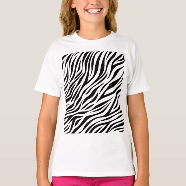 Zebra Animal Skin Print Pattern-15391 T-Shirt (Front)