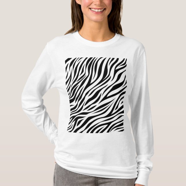 Zebra Animal Skin Print Pattern-15391 T-Shirt (Front)