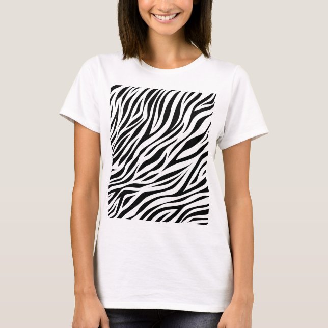 Zebra Animal Skin Print Pattern-15391 T-Shirt (Front)