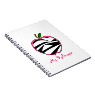 Zebra Apple Spiral Notebook For Teachers