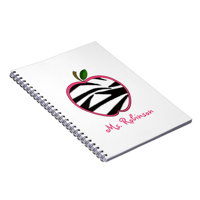 Zebra Apple Spiral Notebook For Teachers (Right Side)