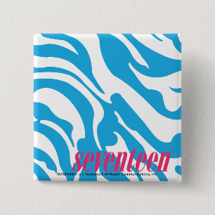 Zebra Aqua 15 Cm Square Badge
