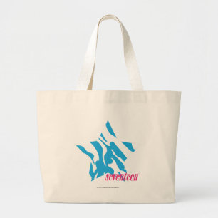 Zebra Aqua 3 Large Tote Bag