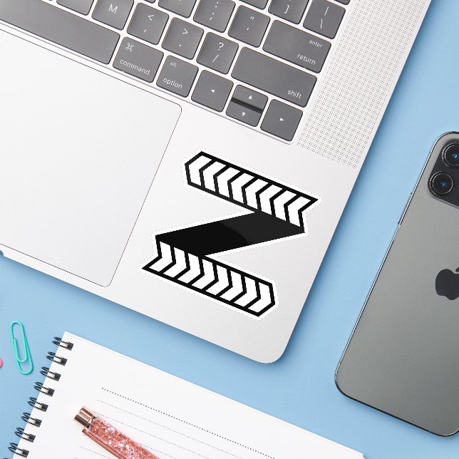 Zebra Arrow  style Letter Z Monogram (Laptop w/ iPhone)