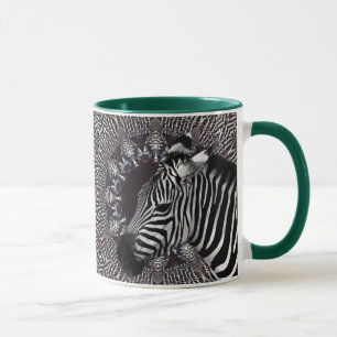 Zebra Art Green Combo Mug