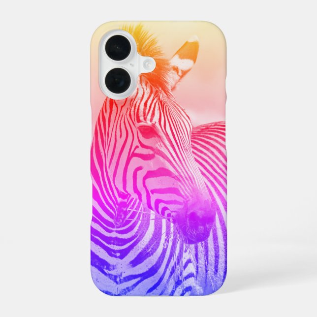 Zebra Art iPhone 16 Case (Back)