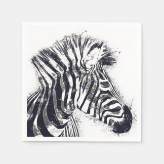 Zebra Art Napkin – Safari Party Decor