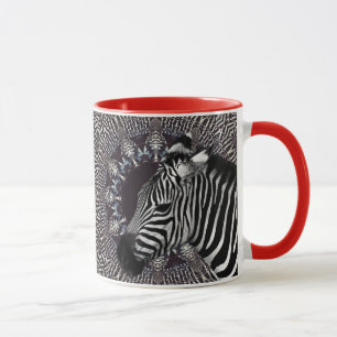 Zebra Art Red Combo Mug