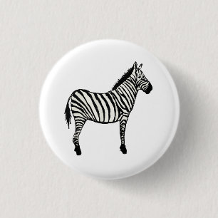 Zebra Art Safari Animal 3 Cm Round Badge