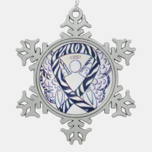 Zebra Awareness Ribbon Angel Ornament