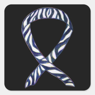 Zebra Awareness Ribbon Art Custom Sticker Decals