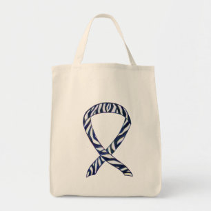 Zebra Awareness Ribbon Custom Art Tote Bag