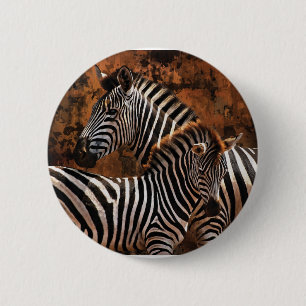 Zebra baby art 6 cm round badge