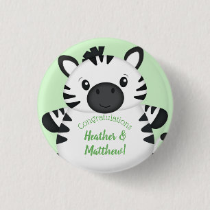 Zebra Baby Shower 3 Cm Round Badge