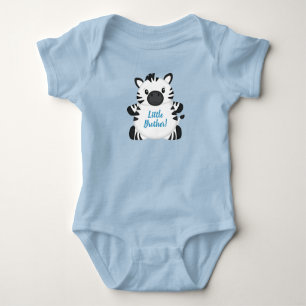 Zebra Baby Shower Blue Baby Bodysuit