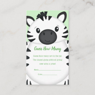 Zebra Baby Shower Enclosure Card