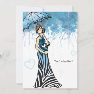 Zebra Baby Shower Invitation - Blue2