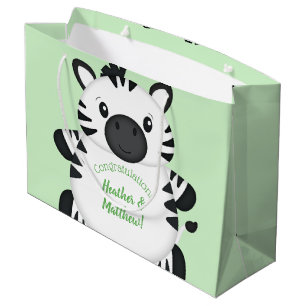 Zebra Baby Shower Large Gift Bag