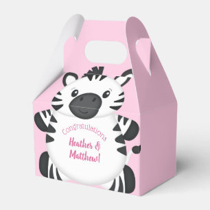 Zebra Baby Shower Pink Favour Box