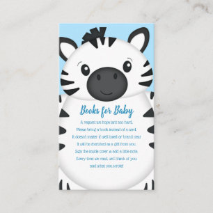 Zebra Baby Shower Safari Blue Boy Enclosure Card