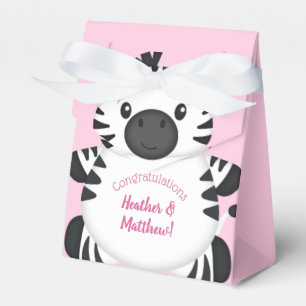 Zebra Baby Shower Safari Pink Girl Favour Box