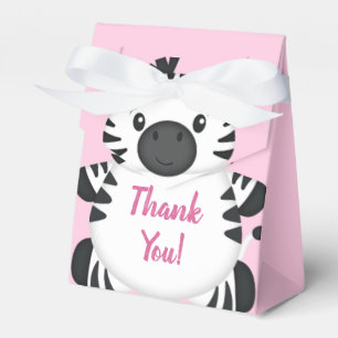 Zebra Baby Shower Safari Pink Girl Favour Box