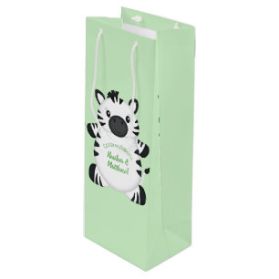 Zebra Baby Shower Wine Gift Bag
