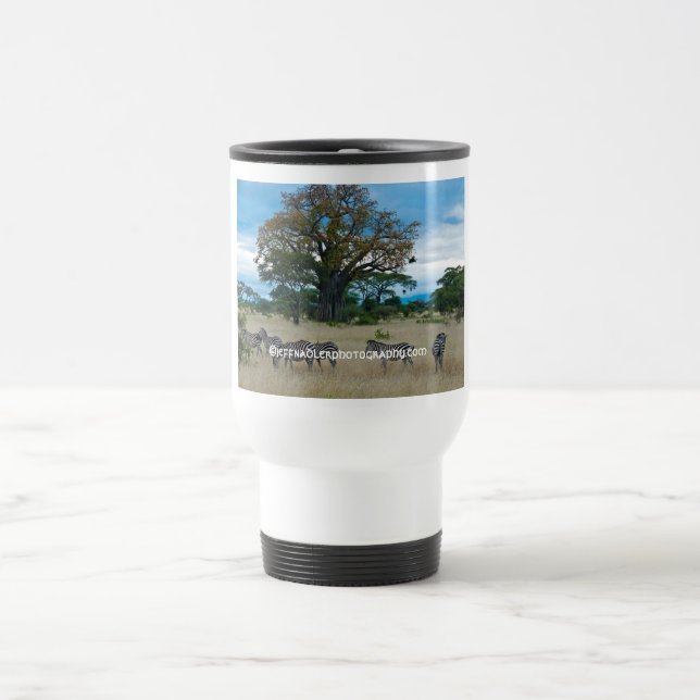 Zebra & Baobab Tree Travel Mug (Center)