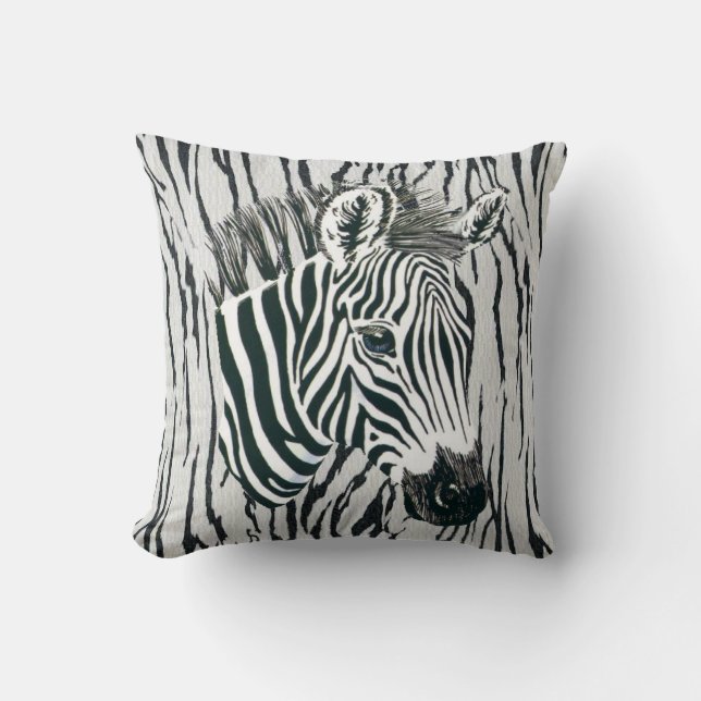 Zebra Bedroom, Crib or Couch Pillow (Front)