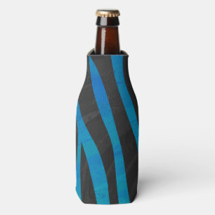 Zebra Black and Blue Print Bottle Cooler