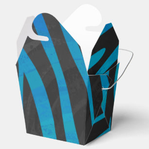 Zebra Black and Blue Print Favour Box