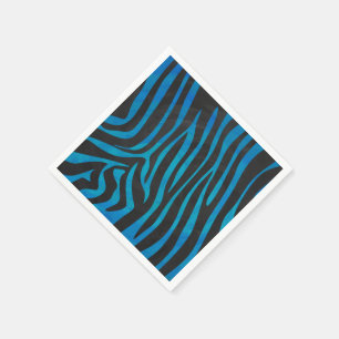 Zebra Black and Blue Print Napkin