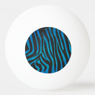Zebra Black and Blue Print Ping Pong Ball