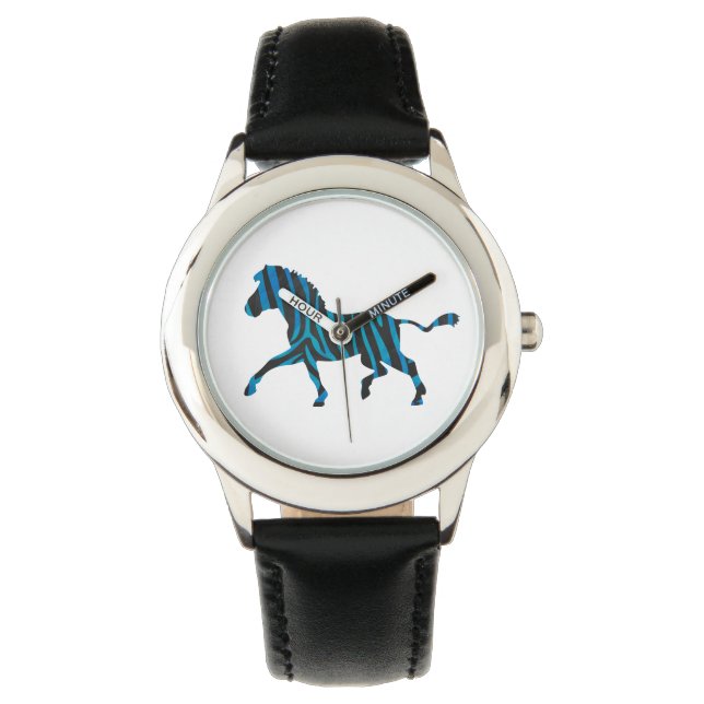 Zebra Black and Blue Silhouette Watch (Front)