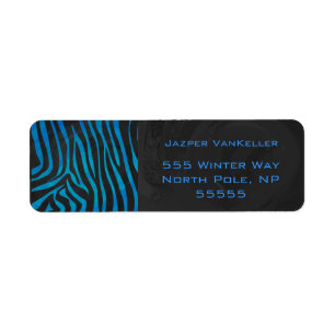 Zebra Black and Blue with Monogram
