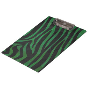 Zebra Black and Green Print Clipboard