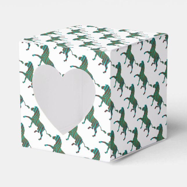 Zebra Black and Green Print Favour Box (Front Side)