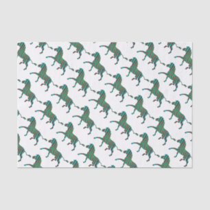 Zebra Black and Green Print Tissue Paper