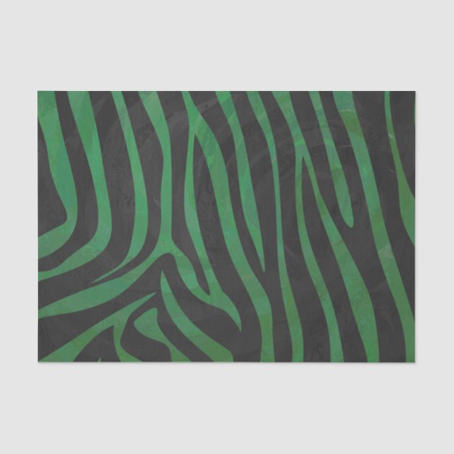 Zebra Black and Green Print Tissue Paper (Front)