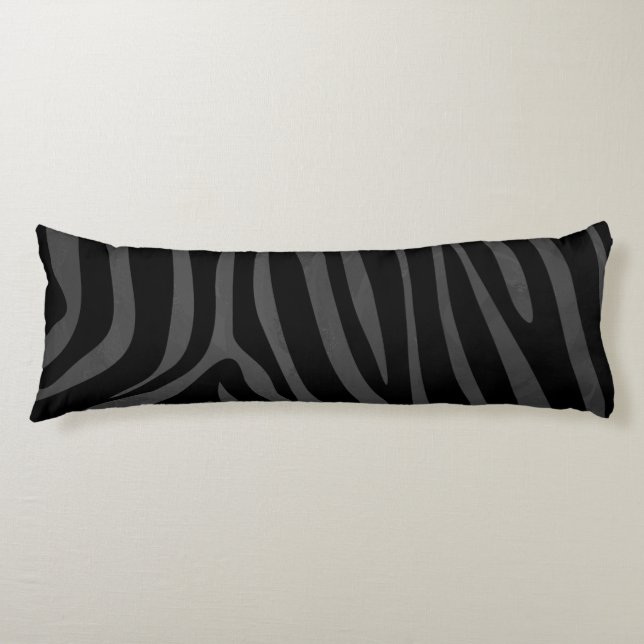 Zebra Black and Grey Print Body Cushion (Front)