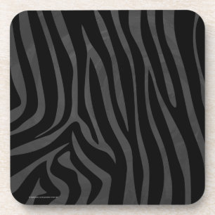Zebra Black and Grey Print Coaster