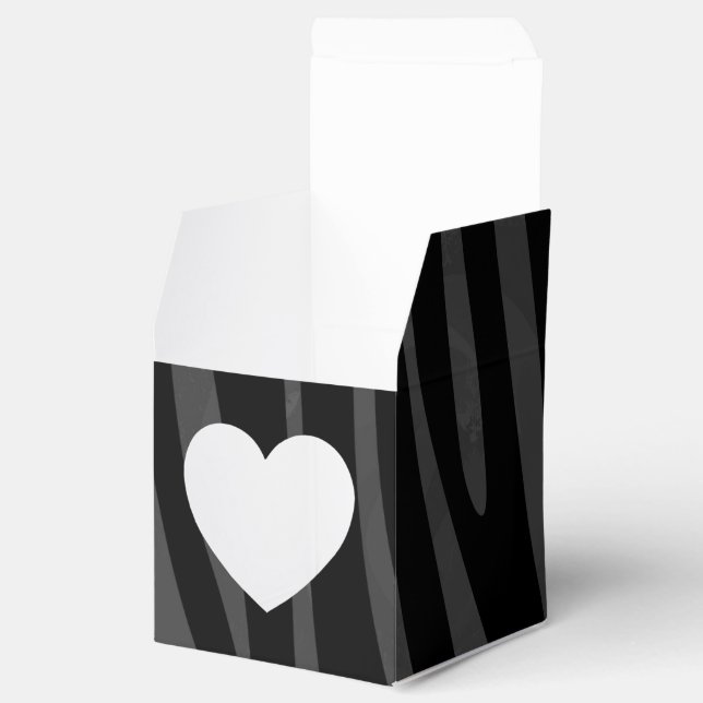 Zebra Black and Grey Print Favour Box (Opened)