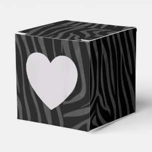 Zebra Black and Grey Print Favour Box