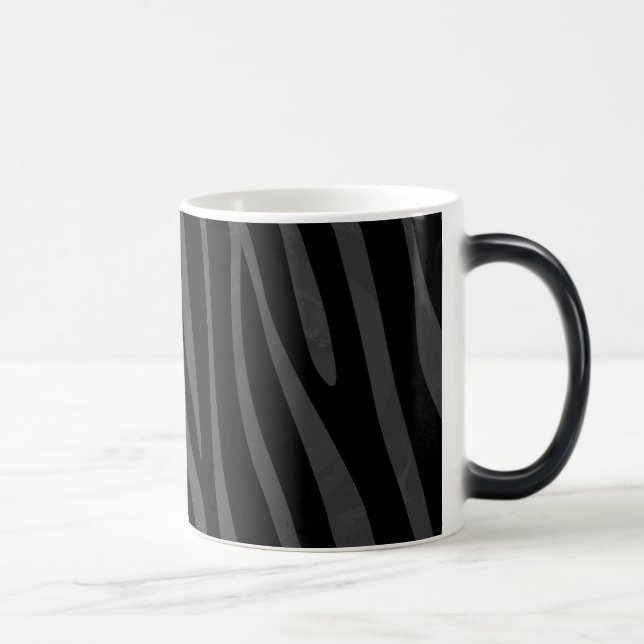 Zebra Black and Grey Print Magic Mug (Right)