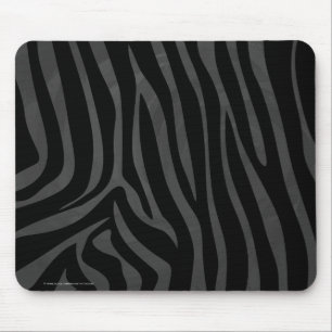 Zebra Black and Grey Print Mouse Pad