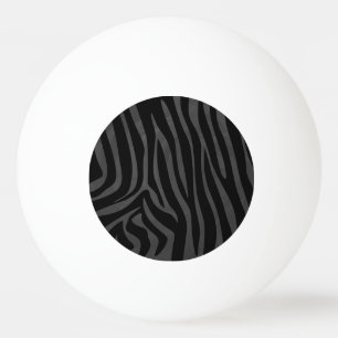 Zebra Black and Grey Print Ping Pong Ball