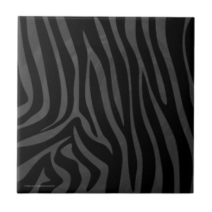 Zebra Black and Grey Print Tile