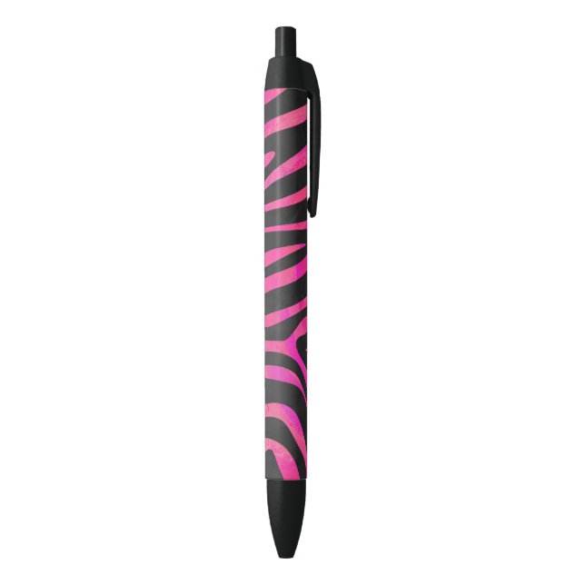Zebra Black and Hot Pink Print Black Ink Pen (Bottom (Vertical))