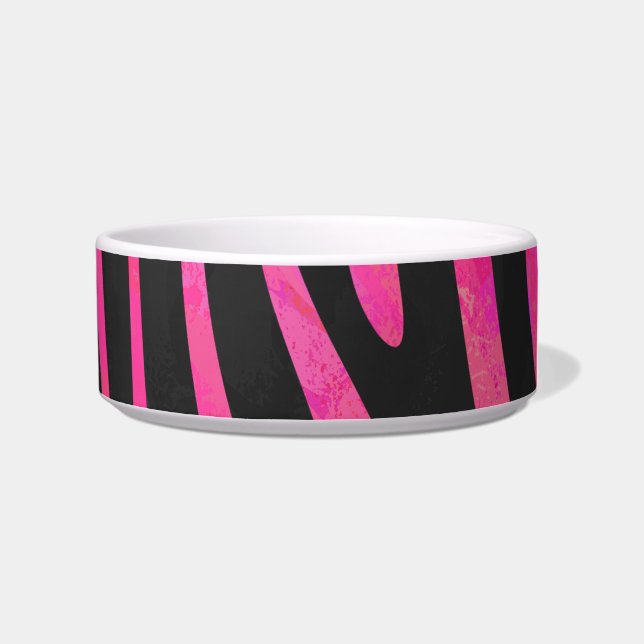 Zebra Black and Hot Pink Print Bowl (Right)
