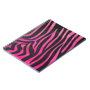 Zebra Black and Hot Pink Print Spiral Notebook